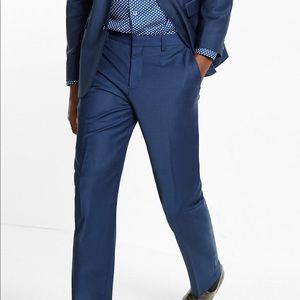 Slim Navy Performance Wool Blend Suit Pant